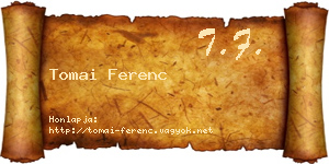 Tomai Ferenc névjegykártya