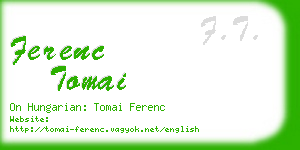 ferenc tomai business card